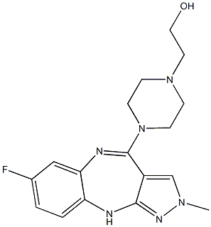 2-Methyl-4-(4-(2-hydroxyethyl)piperazin-1-yl)-7-fluoro-2,10-dihydropyrazolo[3,4-b][1,5]benzodiazepine