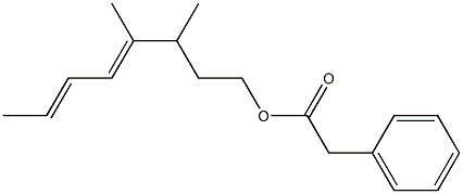 Phenylacetic acid 3,4-dimethyl-4,6-octadienyl ester Struktur