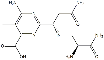 6-Amino-2-[(S)-1-[(S)-2-amino-2-carbamoylethylamino]-2-carbamoylethyl]-5-methylpyrimidine-4-carboxylic acid Structure