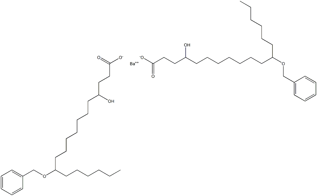 Bis(12-benzyloxy-4-hydroxystearic acid)barium salt 结构式