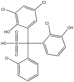 (2-Chlorophenyl)(2-chloro-3-hydroxyphenyl)(3,5-dichloro-2-hydroxyphenyl)methanesulfonic acid Structure