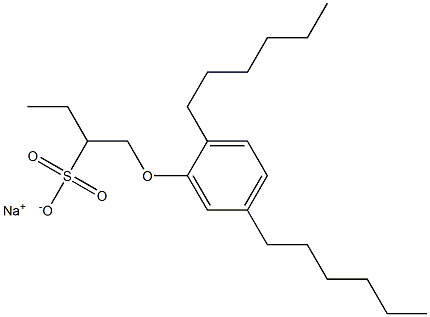 1-(2,5-Dihexylphenoxy)butane-2-sulfonic acid sodium salt Struktur