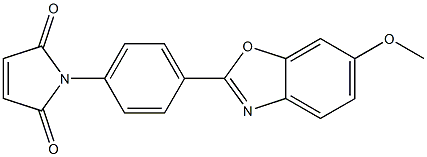 6-メトキシ-2-[4-[(2,5-ジヒドロ-2,5-ジオキソ-1H-ピロール)-1-イル]フェニル]ベンゾオキサゾール 化学構造式