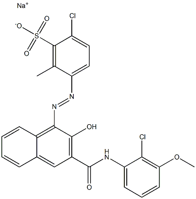 2-Chloro-6-methyl-5-[[3-[[(2-chloro-3-methoxyphenyl)amino]carbonyl]-2-hydroxy-1-naphtyl]azo]benzenesulfonic acid sodium salt
