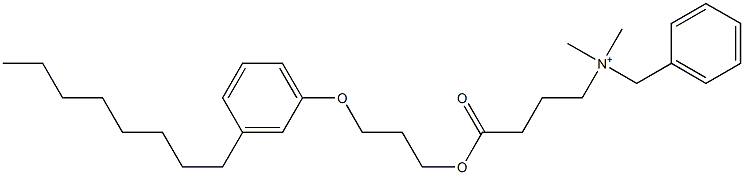 N,N-Dimethyl-N-benzyl-N-[3-[[3-(3-octylphenyloxy)propyl]oxycarbonyl]propyl]aminium,,结构式