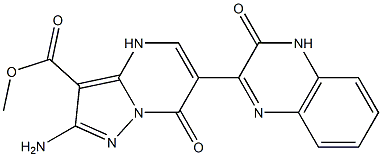 6-[(3-Oxo-3,4-dihydroquinoxalin)-2-yl]-2-amino-3-methoxycarbonylpyrazolo[1,5-a]pyrimidin-7(4H)-one Structure