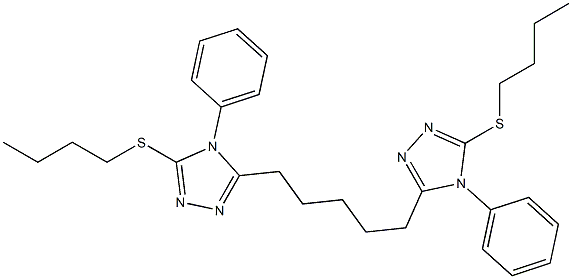 5,5'-(1,5-Pentanediyl)bis[4-(phenyl)-3-butylthio-4H-1,2,4-triazole] 结构式
