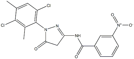 1-(3,6-Dichloro-2,4-dimethylphenyl)-3-(3-nitrobenzoylamino)-5(4H)-pyrazolone Structure