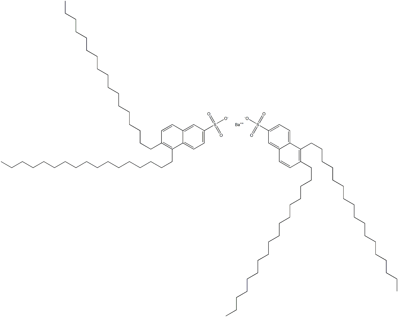 Bis(5,6-diheptadecyl-2-naphthalenesulfonic acid)barium salt 结构式