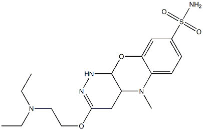 1,4,4a,10a-Tetrahydro-3-(2-diethylaminoethoxy)-5-methyl-5H-pyridazino[3,4-b][1,4]benzoxazine-8-sulfonamide Structure