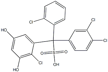 (2-Chlorophenyl)(3,4-dichlorophenyl)(2-chloro-3,5-dihydroxyphenyl)methanesulfonic acid|