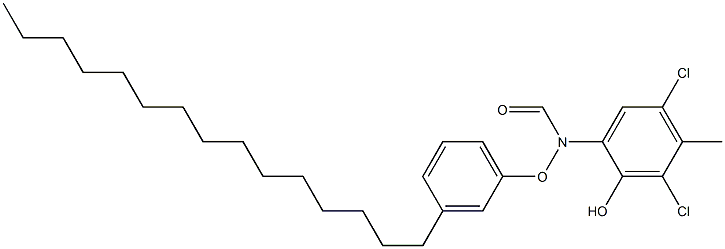 2-(3-ペンタデシルフェノキシホルミルアミノ)-4,6-ジクロロ-5-メチルフェノール 化学構造式