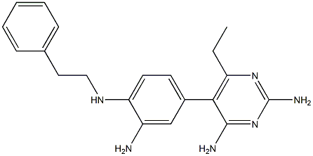 2,4-Diamino-6-ethyl-5-(3-amino-4-[(2-phenylethyl)amino]phenyl)pyrimidine Structure