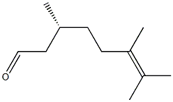 [R,(+)]-3,6,7-トリメチル-6-オクテナール 化学構造式