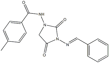 N-(3-(Benzylideneamino)-2,4-dioxoimidazolidin-1-yl)-4-methylbenzamide Structure