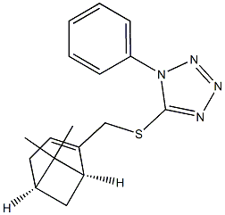 5-[[(1R,5R)-7,7-ジメチルビシクロ[3.1.1]ヘプタ-2-エン]-2-イルメチルチオ]-1-フェニル-1H-テトラゾール 化学構造式