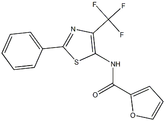 2-Phenyl-4-(trifluoromethyl)-5-(2-furylcarbonylamino)thiazole Struktur