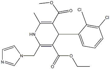 6-(1H-Imidazol-1-ylmethyl)-4-(2,3-dichlorophenyl)-2-methyl-1,4-dihydropyridine-3,5-dicarboxylic acid 3-methyl 5-ethyl ester Struktur
