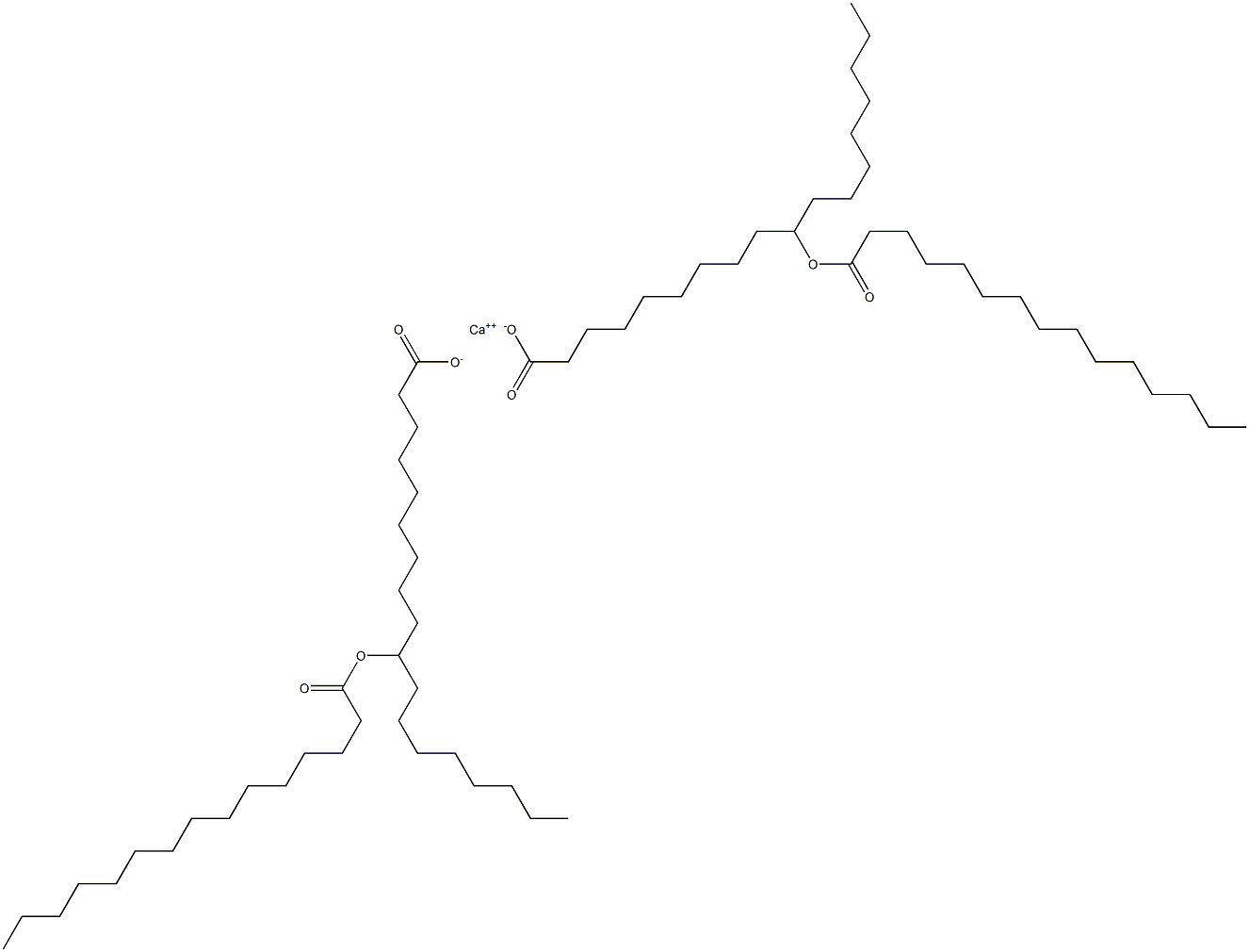 Bis(10-pentadecanoyloxystearic acid)calcium salt Structure