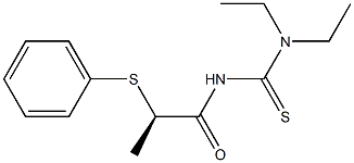 (-)-1,1-Diethyl-3-[(R)-2-(phenylthio)propionyl]thiourea,,结构式