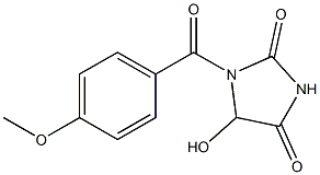 5-Hydroxy-1-(4-methoxybenzoyl)imidazolidine-2,4-dione,,结构式