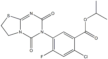 2-Chloro-4-fluoro-5-[(2,4,6,7-tetrahydro-2,4-dioxo-3H-thiazolo[3,2-a]-1,3,5-triazin)-3-yl]benzoic acid isopropyl ester 结构式