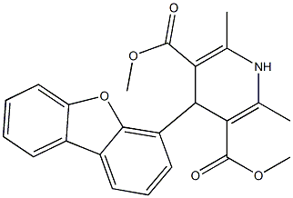 1,4-Dihydro-2,6-dimethyl-4-(dibenzofuran-4-yl)pyridine-3,5-dicarboxylic acid dimethyl ester,,结构式