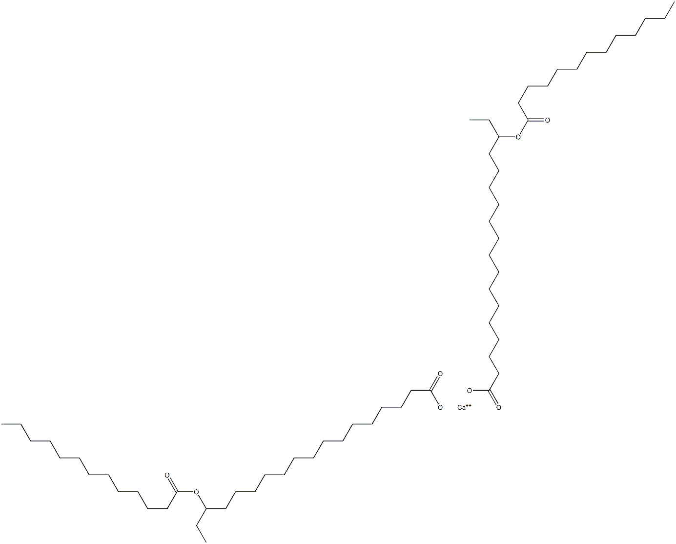 Bis(16-tridecanoyloxystearic acid)calcium salt Structure