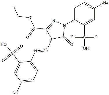 5-Oxo-4,5-dihydro-4-[(4-sodiosulfophenyl)azo]-1-(4-sodiosulfophenyl)-1H-pyrazole-3-carboxylic acid ethyl ester Struktur