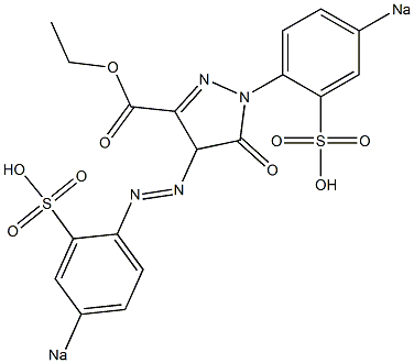 5-Oxo-4,5-dihydro-4-[(4-sodiosulfophenyl)azo]-1-(4-sodiosulfophenyl)-1H-pyrazole-3-carboxylic acid ethyl ester,,结构式