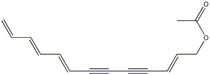 Acetic acid (2E,8E,10E)-2,8,10,12-tridecatetrene-4,6-diynyl ester Structure