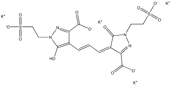 2-[3-Carboxy-4-[3-[3-carboxy-5-oxo-1-(2-sulfoethyl)-2-pyrazolin-4-ylidene]-1-propenyl]-5-hydroxy-1H-pyrazol-1-yl]ethane-1-sulfonic acid tetrapotassium salt Structure