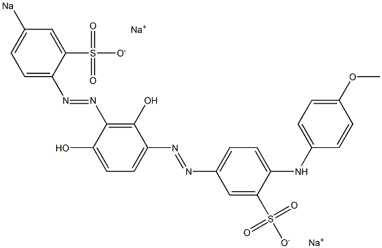 4-(p-Anisidino)-2',4'-dihydroxy-3'-[(4-sodiosulfophenyl)azo]azobenzene-3-sulfonic acid sodium salt Structure