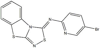 3-(5-ブロモ-2-ピリジニル)イミノ[1,2,4]チアジアゾロ[3,4-b]ベンゾチアゾール 化学構造式