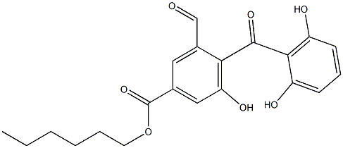 3-Formyl-5-hydroxy-4-(2,6-dihydroxybenzoyl)benzoic acid hexyl ester