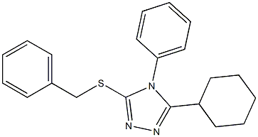 5-シクロヘキシル-4-フェニル-3-[ベンジルチオ]-4H-1,2,4-トリアゾール 化学構造式