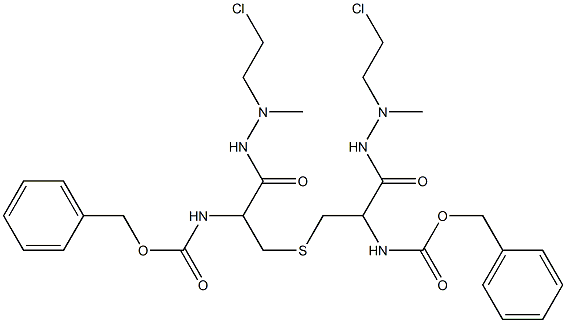 3,3'-Thiobis[N'-(2-chloroethyl)-N'-methyl-2-benzyloxycarbonylaminopropionic acid hydrazide] Structure