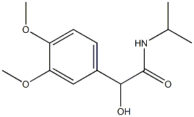 [R,(-)]-α-ヒドロキシ-N-イソプロピル-3,4-ジメトキシベンゼンアセトアミド 化学構造式