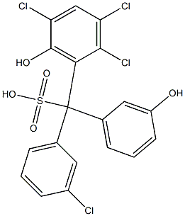 (3-Chlorophenyl)(2,3,5-trichloro-6-hydroxyphenyl)(3-hydroxyphenyl)methanesulfonic acid Struktur