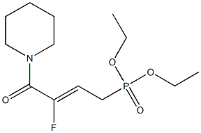 (Z)-4-ピペリジノ-3-フルオロ-4-オキソ-2-ブテニルホスホン酸ジエチル 化学構造式