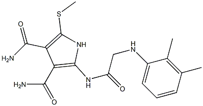 2-[[[(o,m-Dimethylphenyl)amino]acetyl]amino]-5-[methylthio]-1H-pyrrole-3,4-dicarboxamide Structure