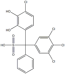 (4-Chloro-2,3-dihydroxyphenyl)(3,4,5-trichlorophenyl)phenylmethanesulfonic acid Struktur