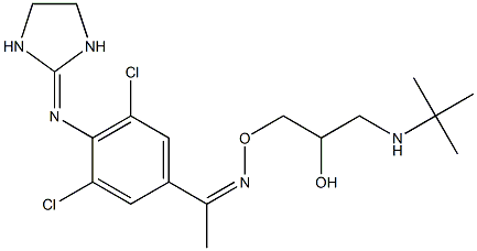 3',5'-Dichloro-4'-(imidazolidin-2-ylideneamino)acetophenone O-(3-tert-butylamino-2-hydroxypropyl)oxime Structure