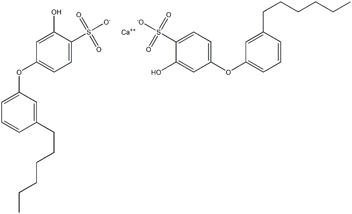 Bis(3-hydroxy-3'-hexyl[oxybisbenzene]-4-sulfonic acid)calcium salt 结构式