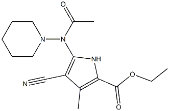 3-Methyl-4-cyano-5-[piperidinoacetylamino]-1H-pyrrole-2-carboxylic acid ethyl ester