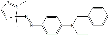 3-[4-[ベンジル(エチル)アミノ]フェニルアゾ]-2,3-ジメチル-3H-1,2,4-トリアゾール-2-イウム 化学構造式