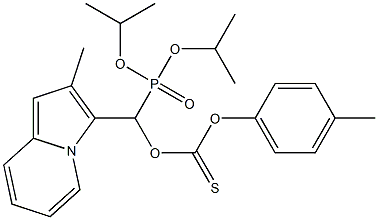 チオ炭酸O-[(2-メチルインドリジン-3-イル)[ビス(イソプロピルオキシ)ホスフィニル]メチル]O-(4-メチルフェニル) 化学構造式