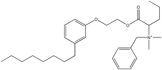 N,N-Dimethyl-N-benzyl-N-[1-[[2-(3-octylphenyloxy)ethyl]oxycarbonyl]butyl]aminium 结构式