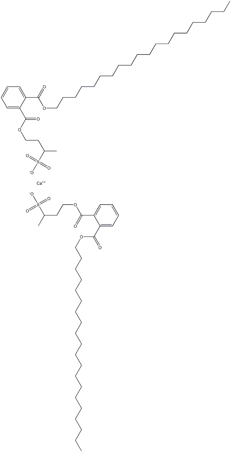 ビス[4-[(2-イコシルオキシカルボニルフェニル)カルボニルオキシ]ブタン-2-スルホン酸]カルシウム 化学構造式