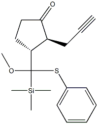 (2S,3R)-2-(2-Propyn-1-yl)-3-[methoxy(phenylthio)(trimethylsilyl)methyl]cyclopentanone Structure